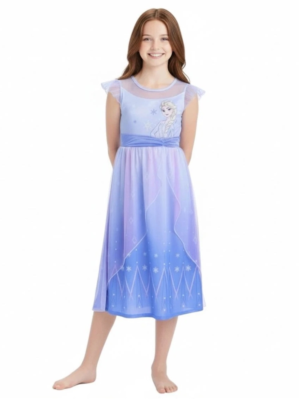NWOT Disney Purple and Blue Elsa Nightgown with Sheer Overlay Size 8 (M) - Picture 9 of 9